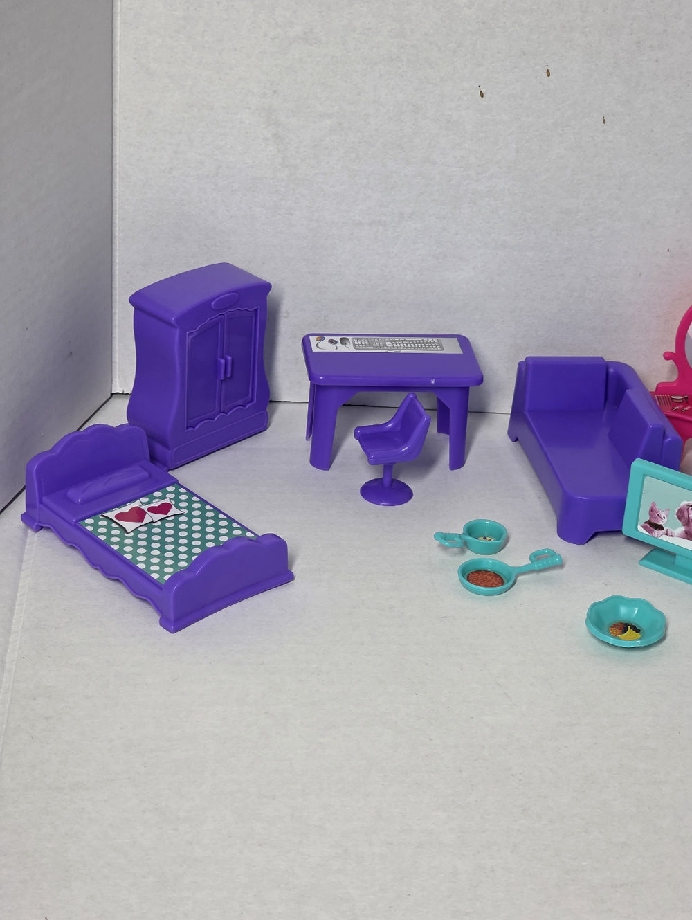 Doll House Furniture Lot Of 15 Pc Kids Connection ?? Plastic - Picture 5 of 6